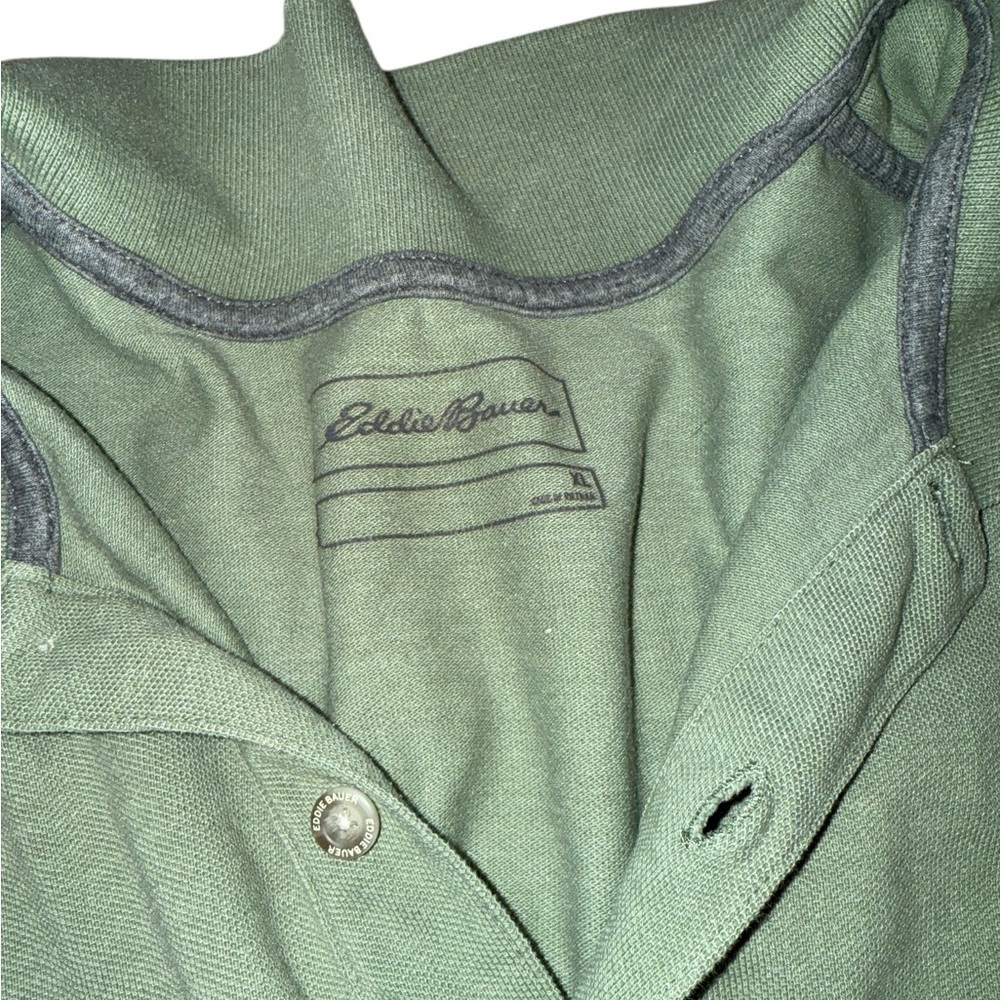Eddie Bauer Light Olive Green Polo - Picture 3 of 5